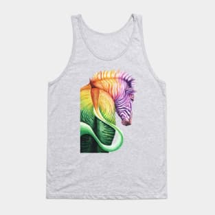 Colorful Zebra Watercolor without background Tank Top
